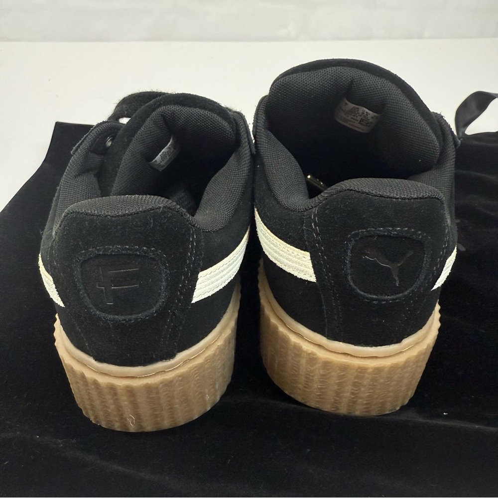 Puma Women's Black Suede Platform Sneakers with White Stripe - Picture 9 of 13